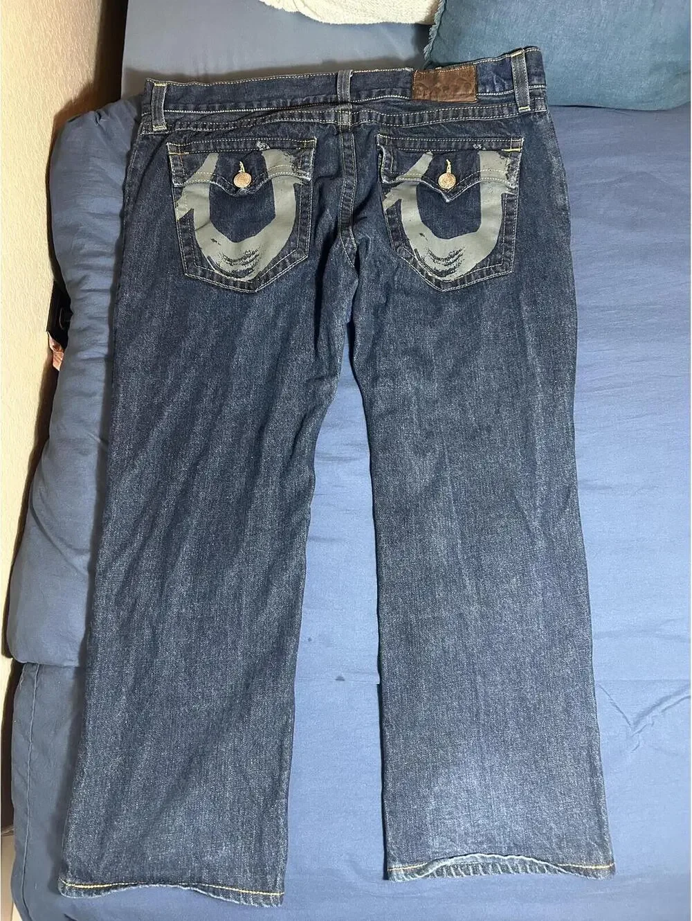True Religion Brand Jeans Men's Dark Wash Bootcut Denim Jeans Size 36